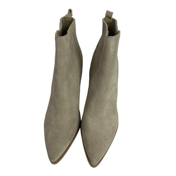 Marc Fisher Alva Women’s Size 8M Natural Suede Pointed Toe Heeled Ankle Booties - Picture 2 of 7